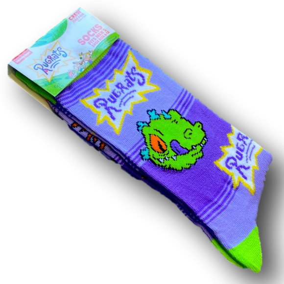 3/$20 Rugrats Nickelodeon Funny Novelty Crew Socks - Brand New - Picture 3 of 3